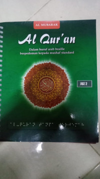 Image of Al Qur'an Dalam Huruf Arab Braille Berpedoman Kepada Mushaf Standard  Juz 2