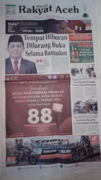 Image of Rakyat Aceh : Spirit Baru Membangun Nanggroe : 13 Maret 2024/12 Ramadan 1445 H