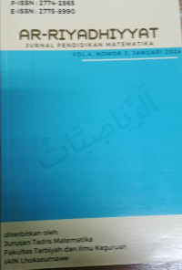 Image of Jurnal : AR - Riyadhiyyat : JUrnal Pendidikan Matematika, Vol 4. Nomor 2 Januari 2024