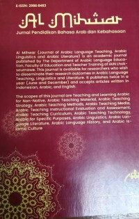 Image of JUrnal : Al - Mihwar: Jurnal Pendidikan Bahasa Arab Dan Kebahasaan