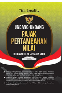 Image of Undang-Undang Pajak Pertambahan Nilai  Berdasarkan UU No. 42 Tahun 2009